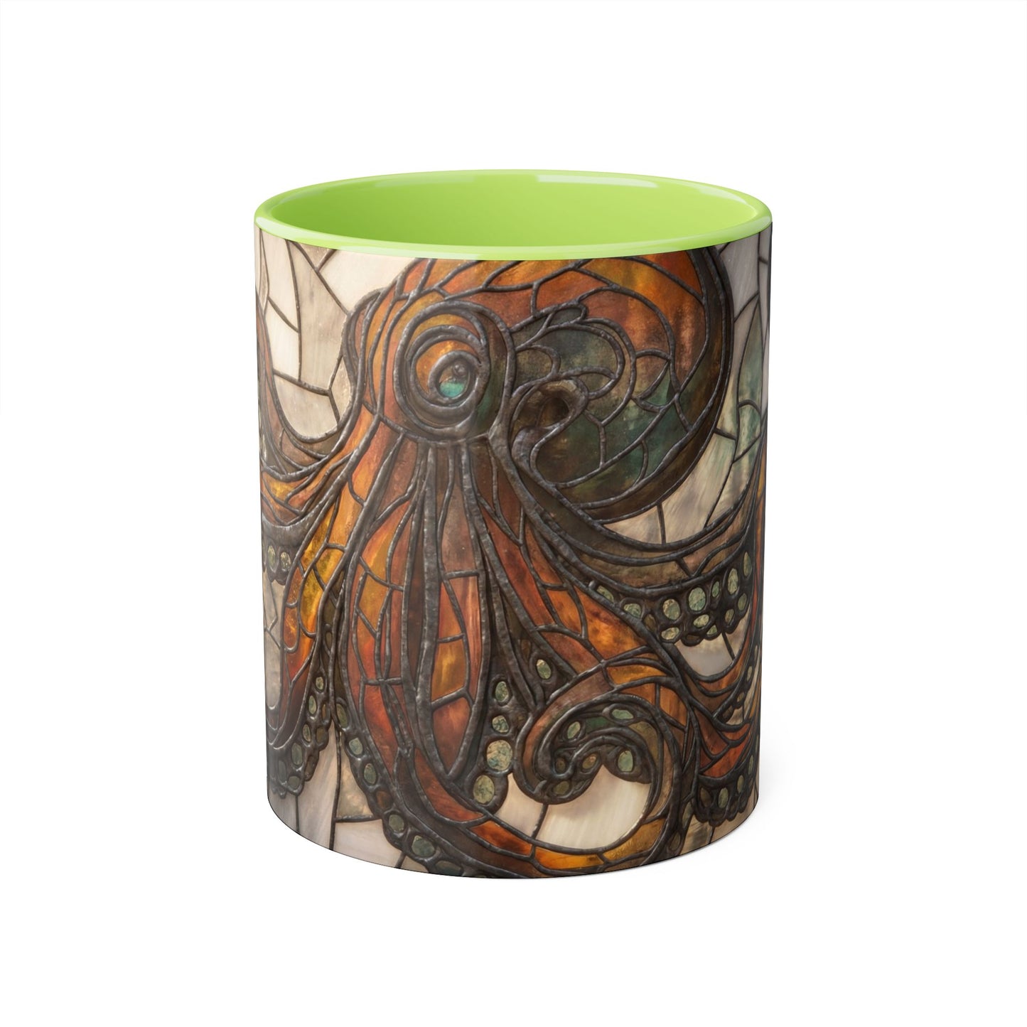 Stained Glass Octopus Accent Mugs, 11oz – Amber Tentacle Garden
