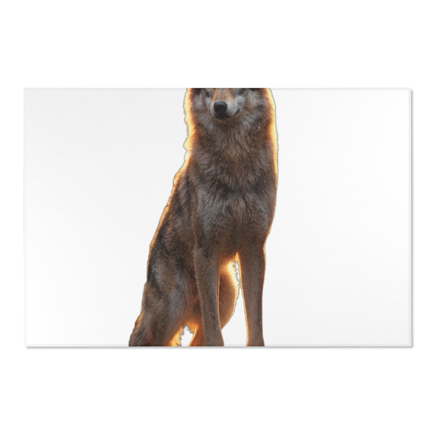 Golden Hour Wolf Area Rugs – Sentinel’s Warm Light Floor Mat