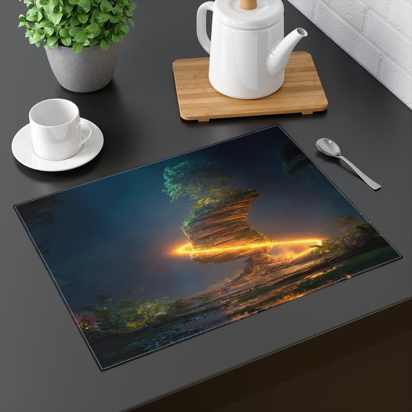 Floating Island Tree Placemat – Luminous Jungle Portal