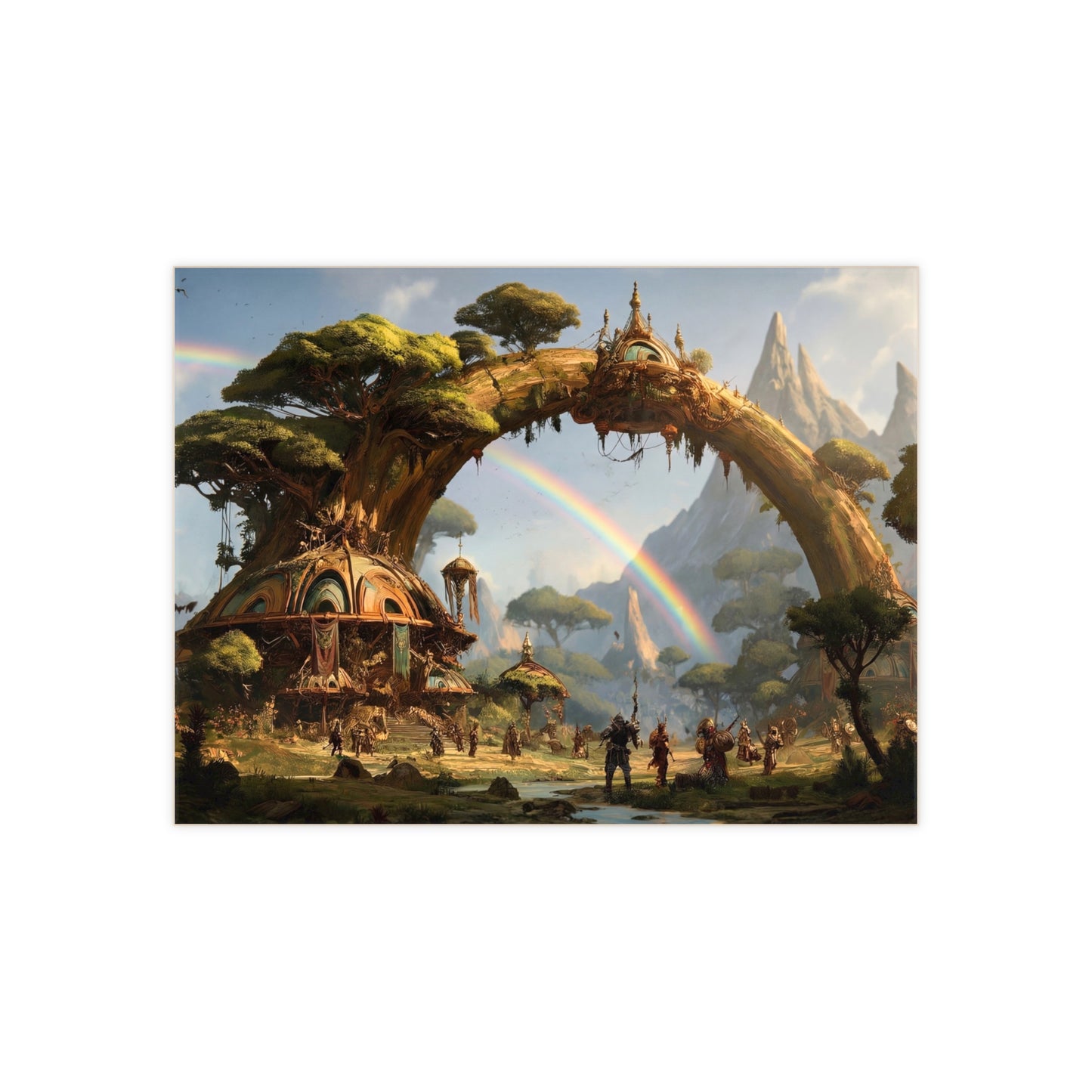 Treehouse Archway Ceramic Photo Tile – Where Fantasy Meets Fjord Light