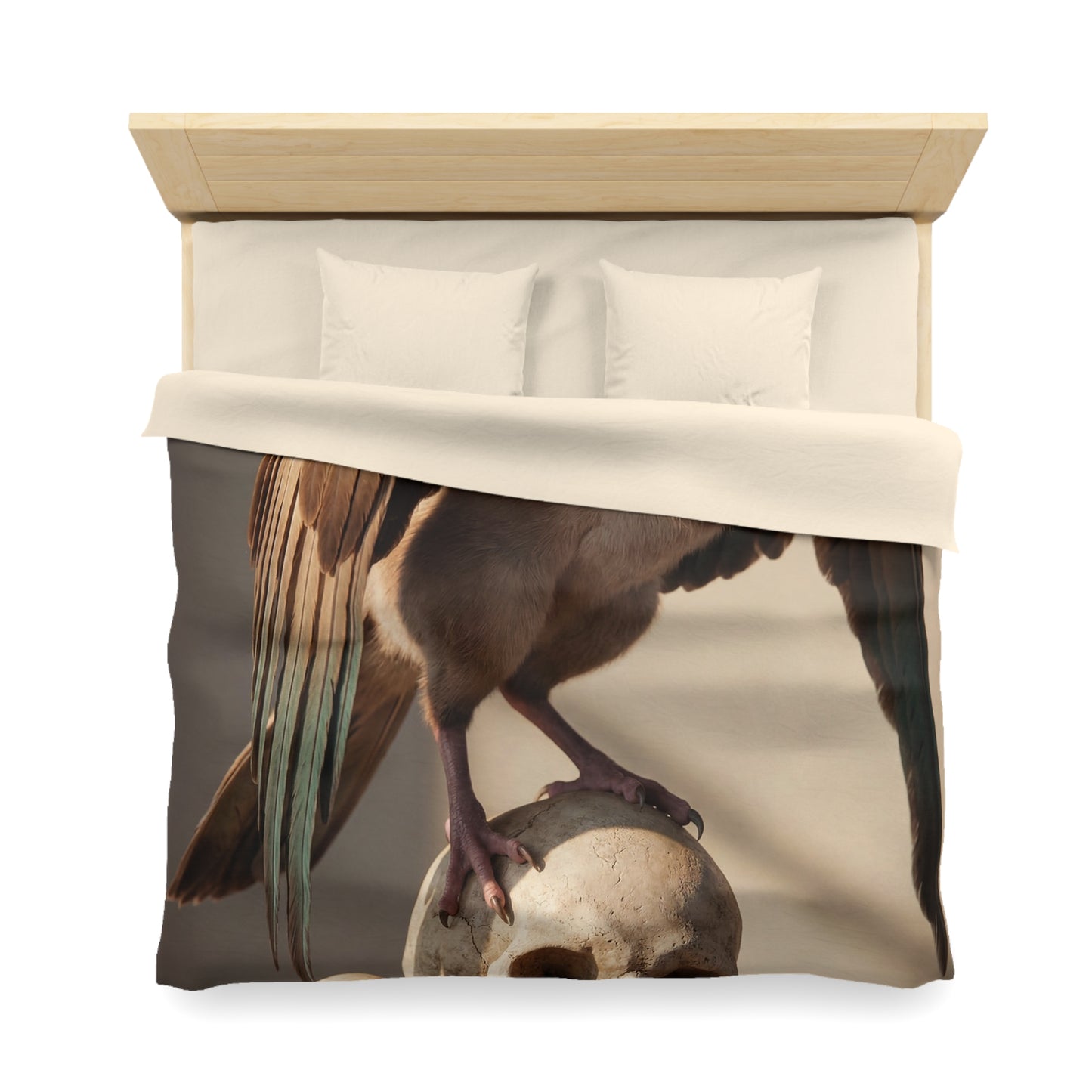Winged Siamese Cat Duvet Cover – Sunlit Guardian of the Bone Altar