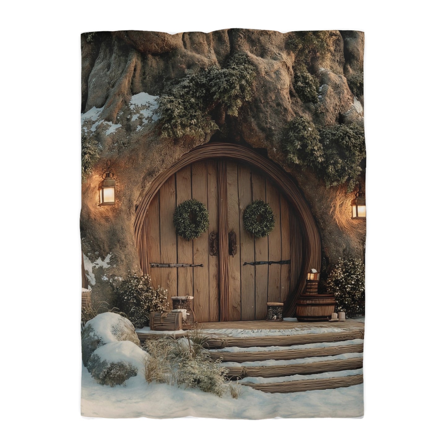 Winter’s Whisper Microfiber Duvet Cover – Cozy Treehouse Sanctuary