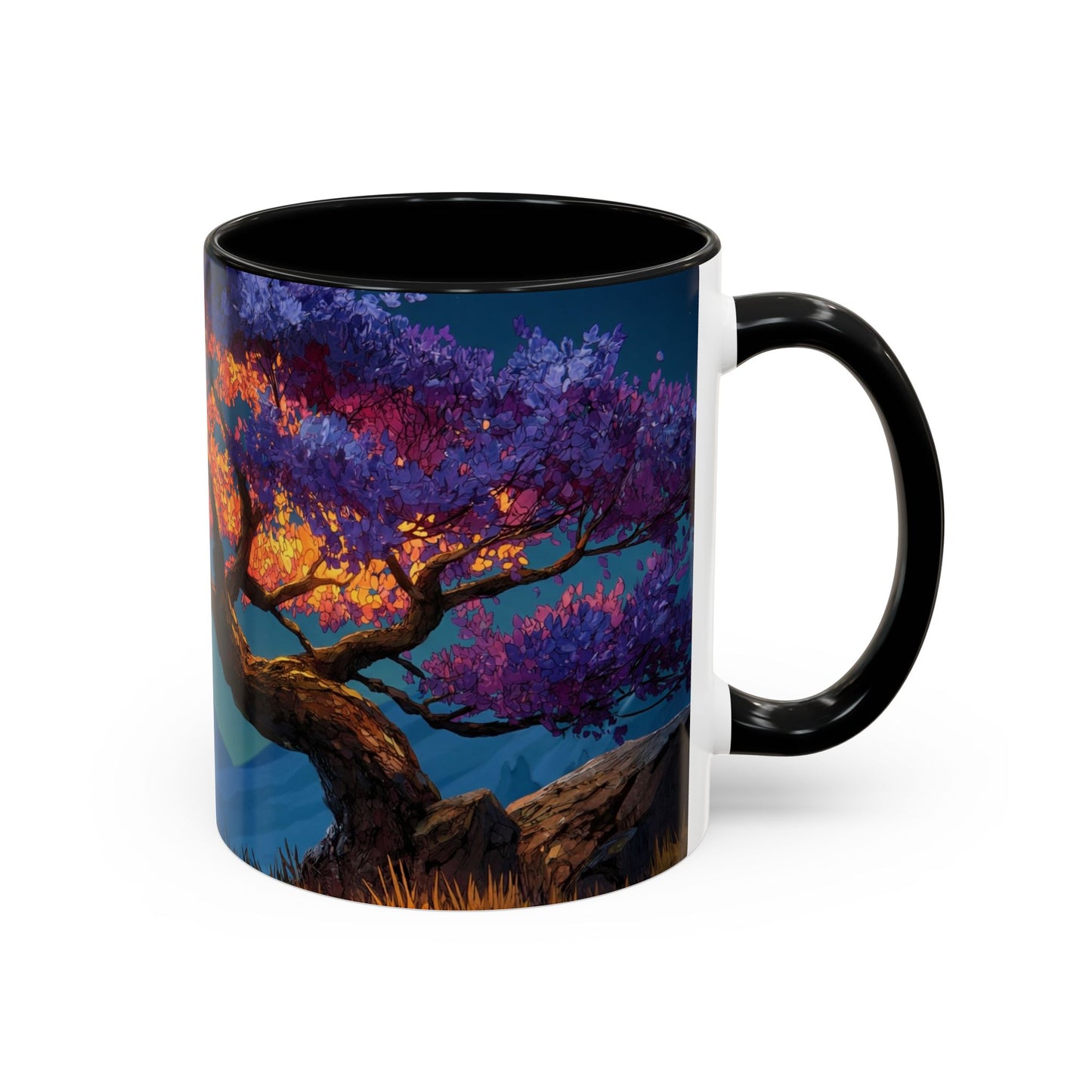 Celestial Tree Accent Coffee Mug (11, 15oz) – Twilight Bloom Dreamscape
