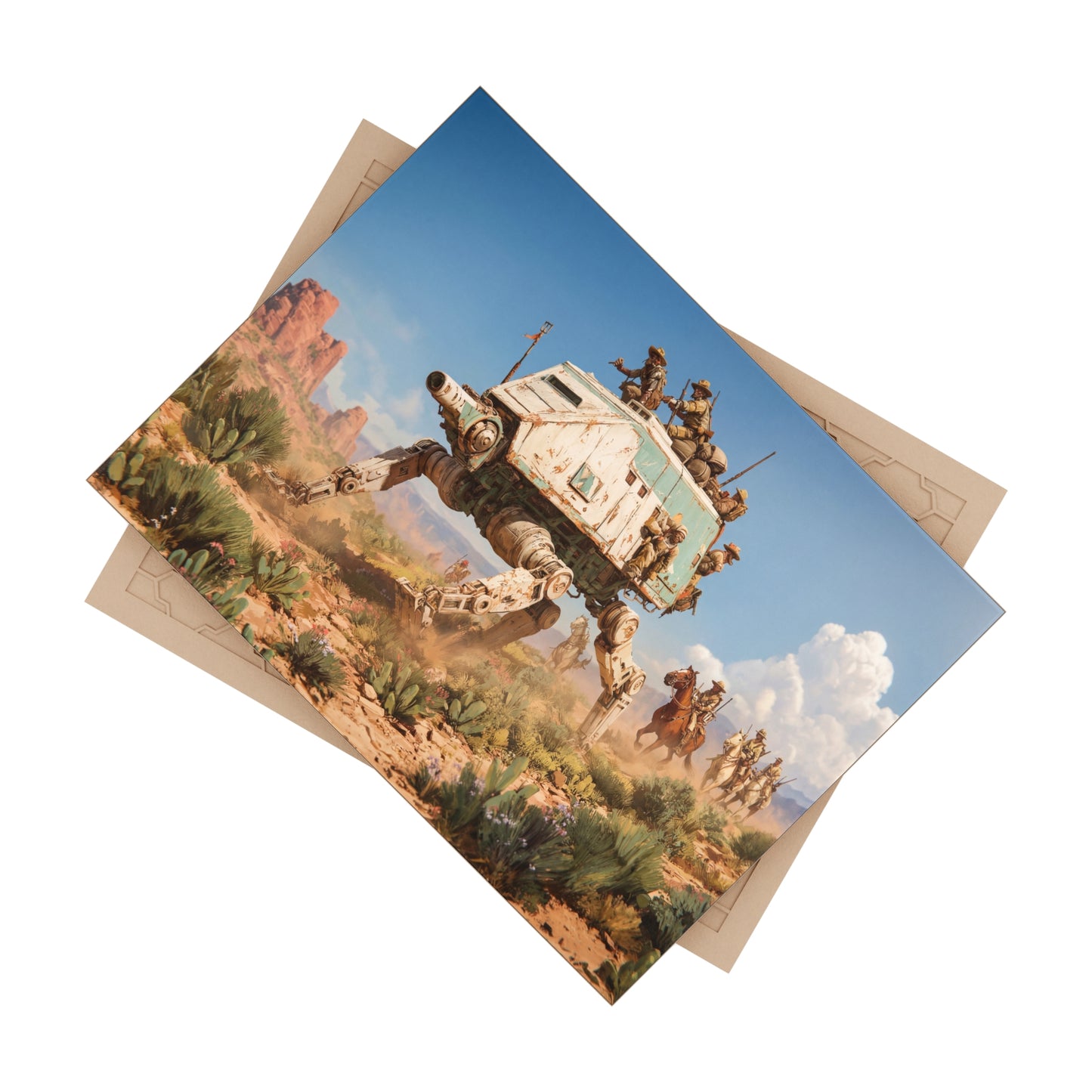 Desert Frontier Walker Tile – Rust-Weathered War Machine in Canyon Dust