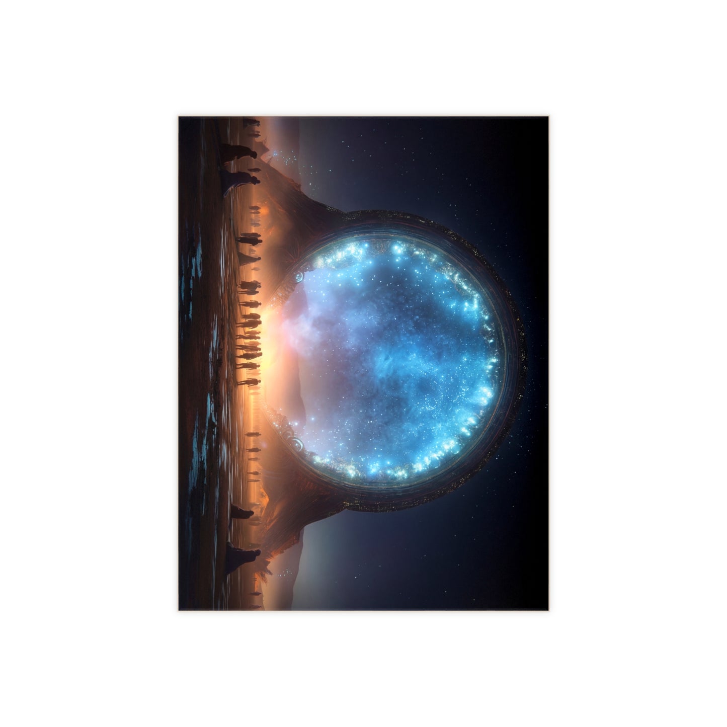 Cosmic Portal Ceramic Photo Tile – Starlight Threshold Gathering