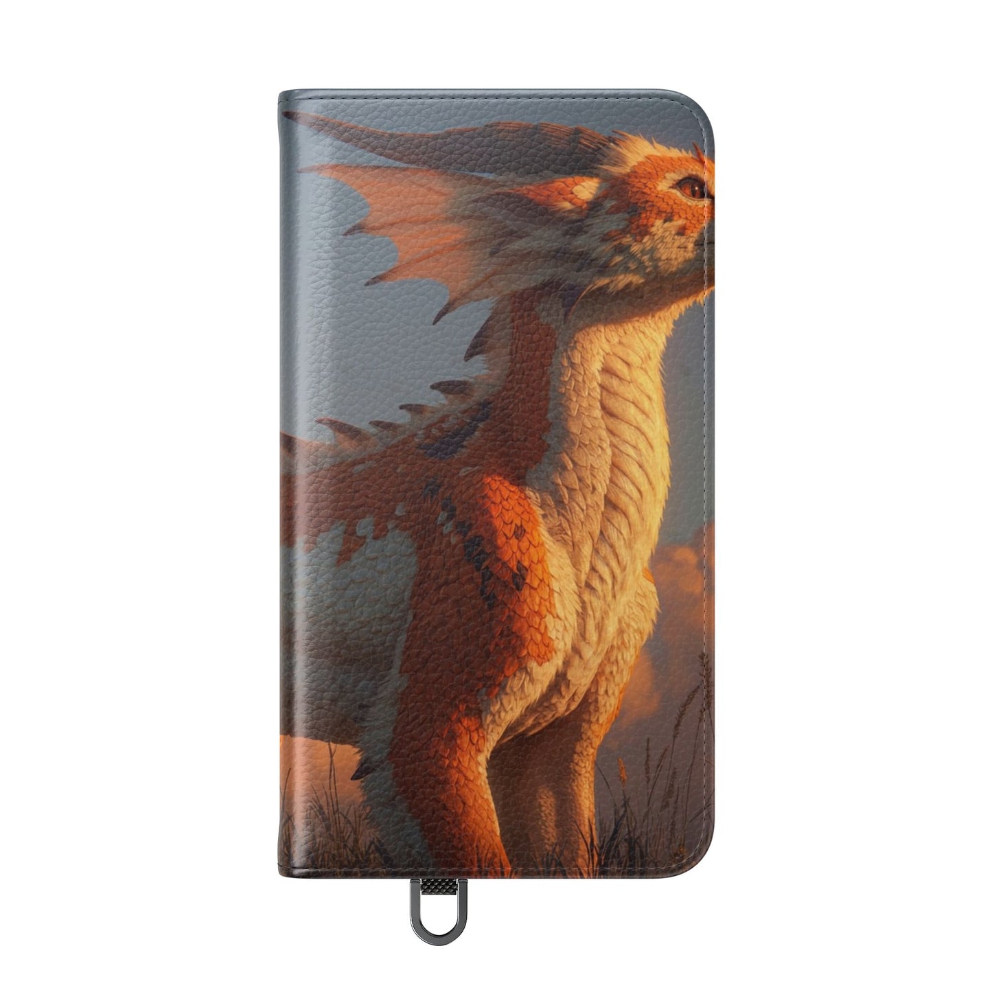 Gilded Dragon Flip Cases – Amber Sunset Guardian