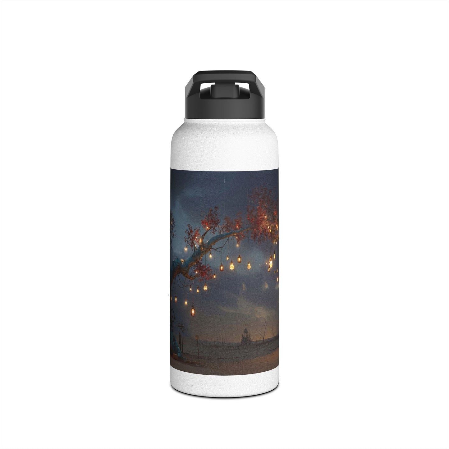 Lantern Tree Stainless Steel Water Bottle, Standard Lid – Desert Night’s Whispering Grove