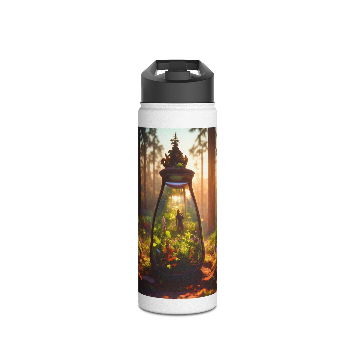 Forest in a Bottle Stainless Steel Water Bottle – Sunlit Miniature Wilderness