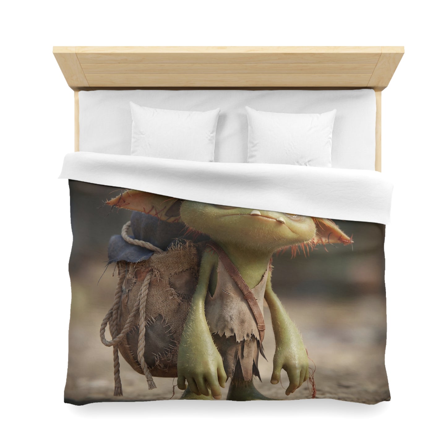 Tiny Goblin Explorer Microfiber Duvet Cover – Sunlit Trail Companion