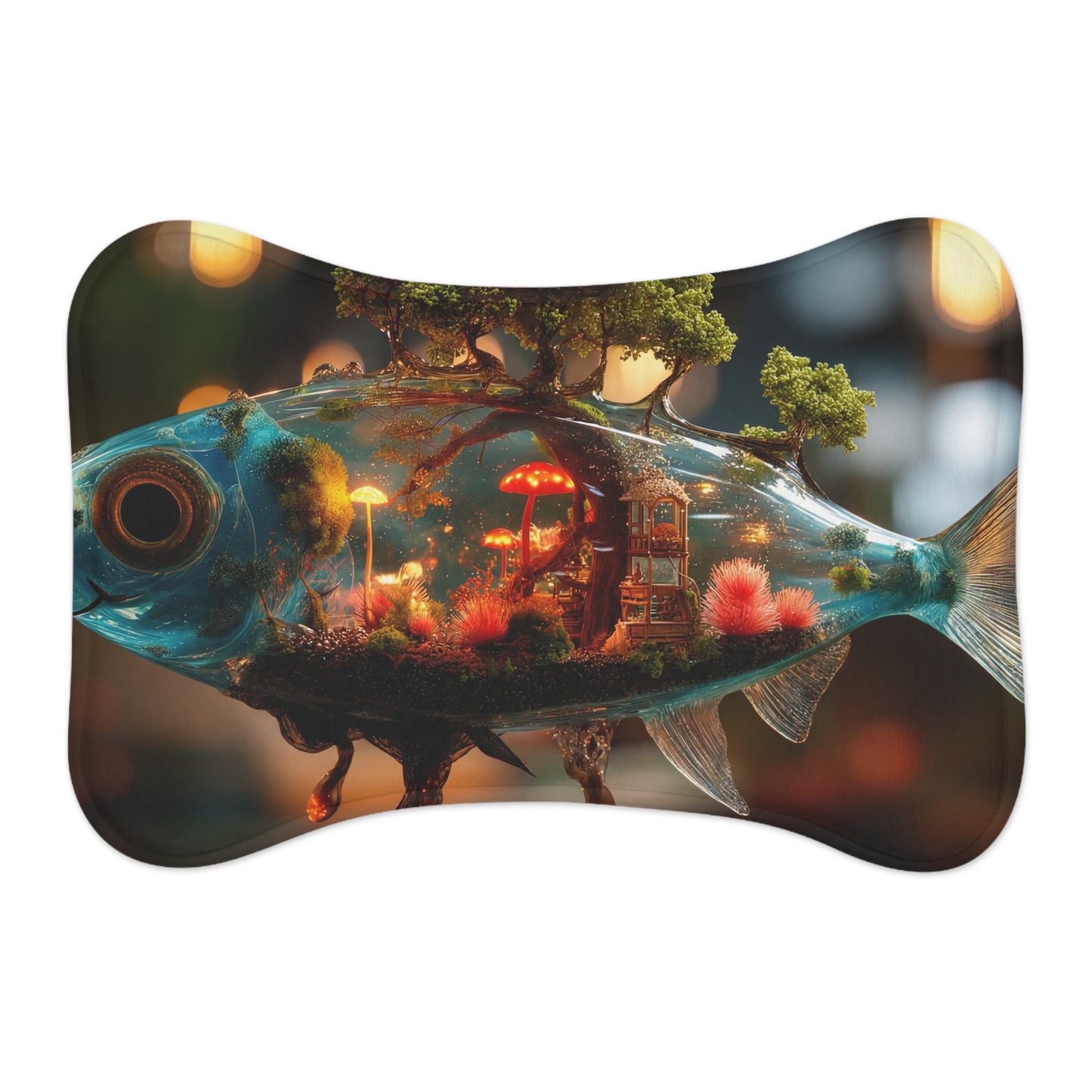 Enchanted Forest Fish Pet Feeding Mats – Liquid Twilight Sanctuary