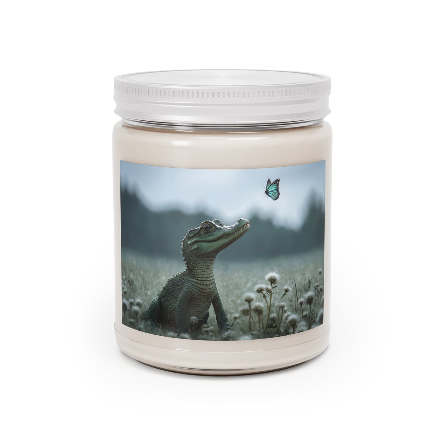Curious Caiman Scented Soy Candles with White Lid, 9oz – Whisper of the Wetlands