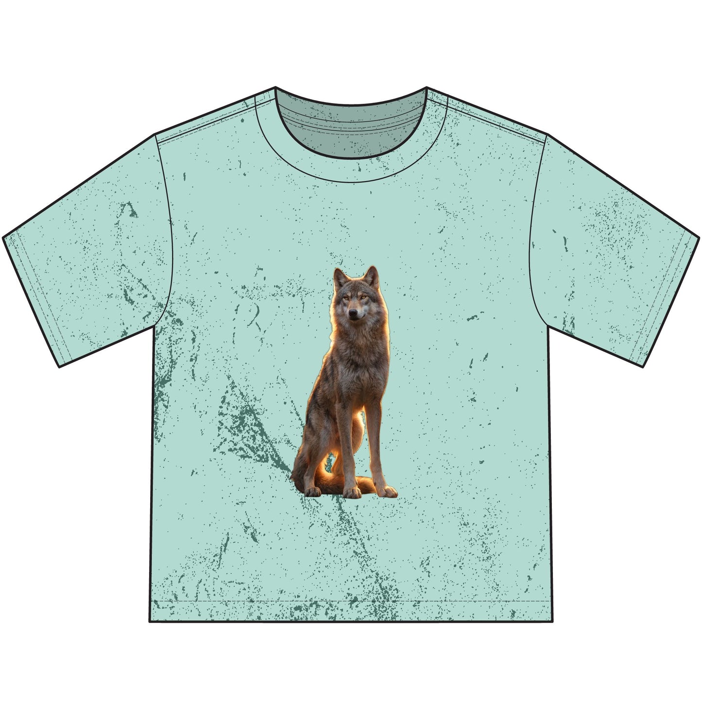 Golden Hour Guardian Youth T-Shirt – Sitting Wolf Sunset Silhouette