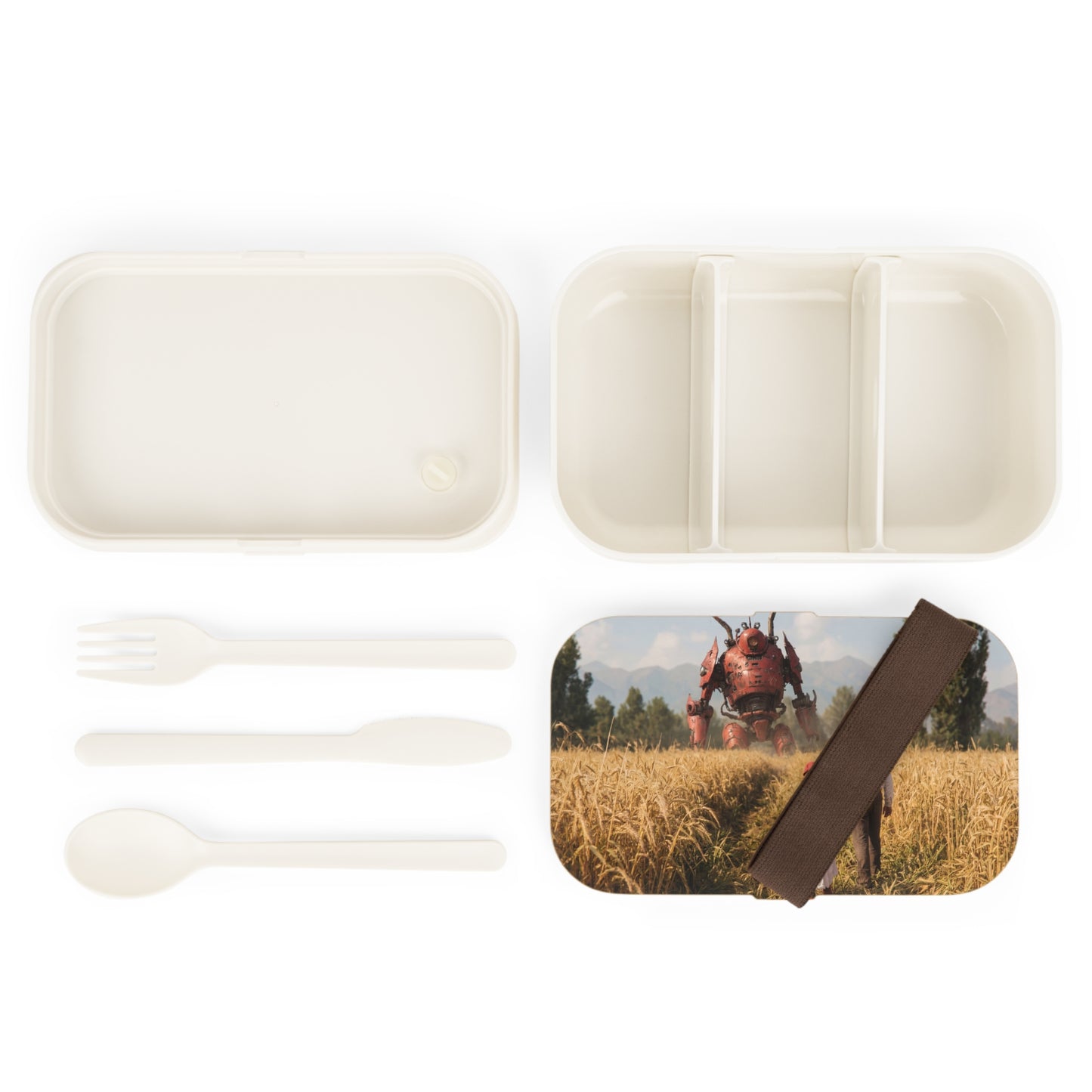 Rusty Guardian Bento Lunch Box – Wheat Field Encounter with a Gentle Giant