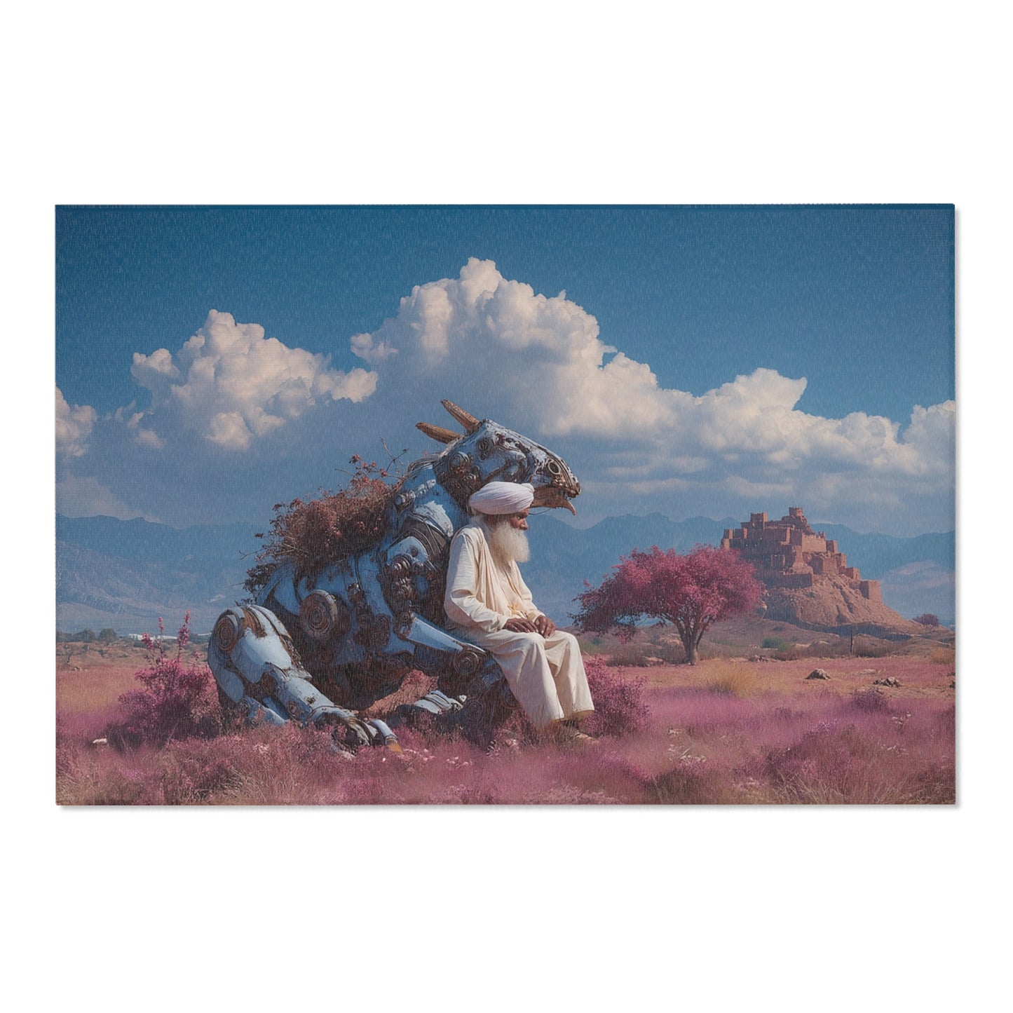 Sage on Mechanical Steed Area Rug – Desert Bloom Serenity