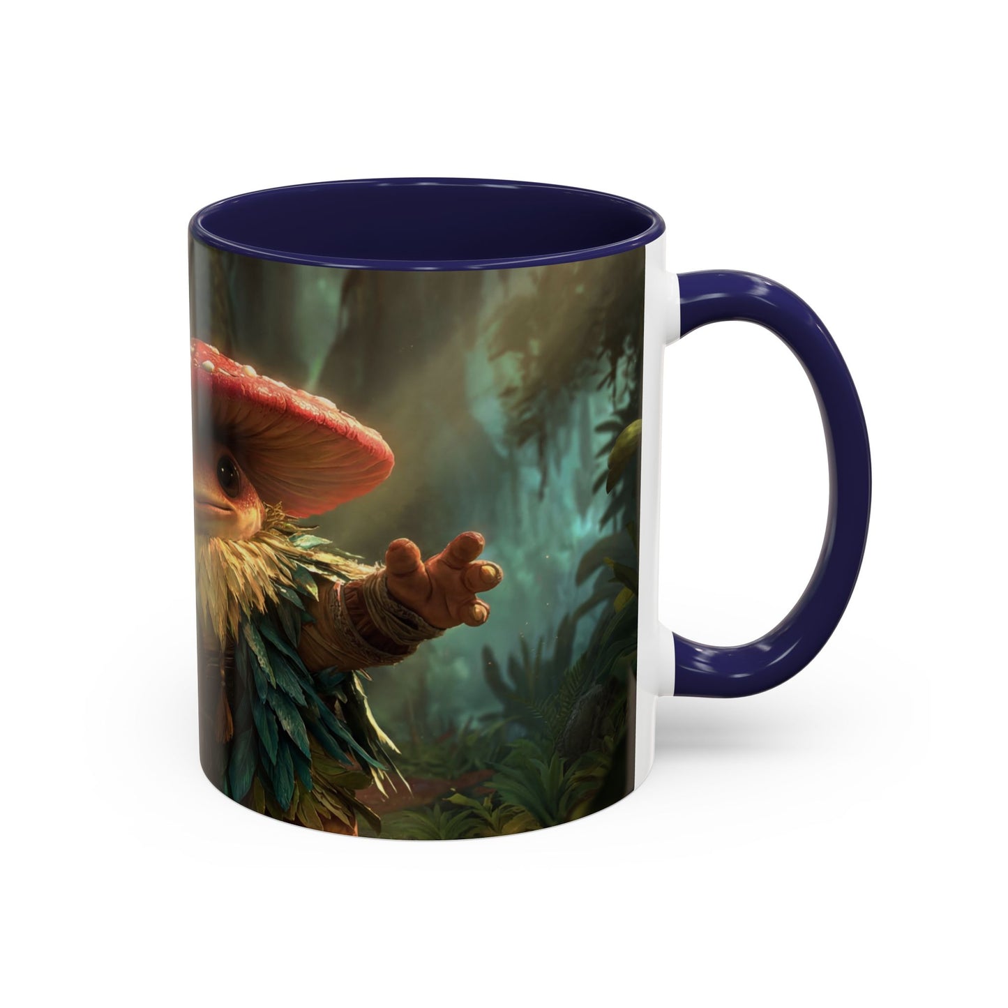 Mushroom Knight Accent Coffee Mug – Verdant Forest Guardian Sentinel