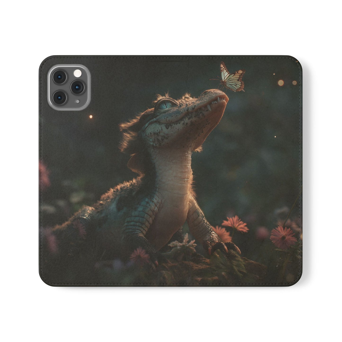 Crocodile Butterfly Flip Cases – Tender Guardian with Moth Companion