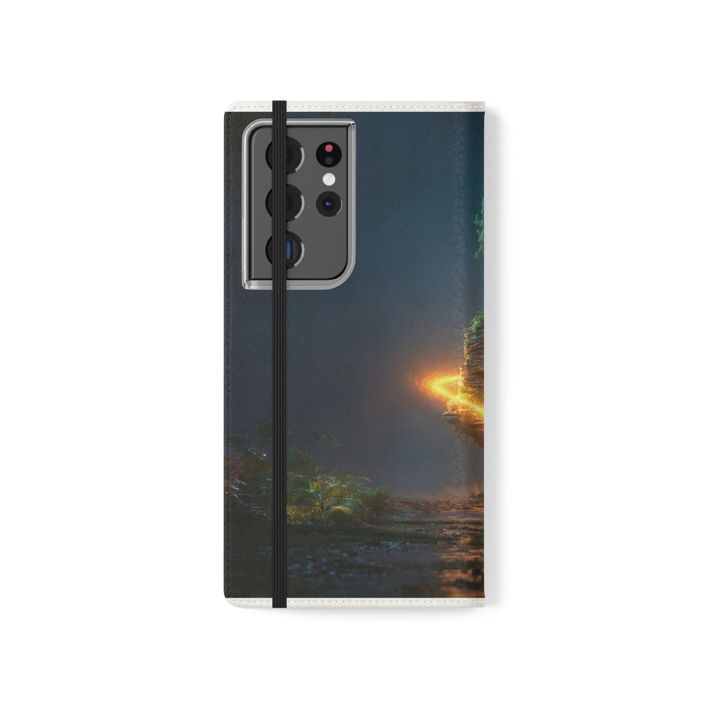 Luminous Floating Island Flip Cases – Amber Twilight Sanctuary