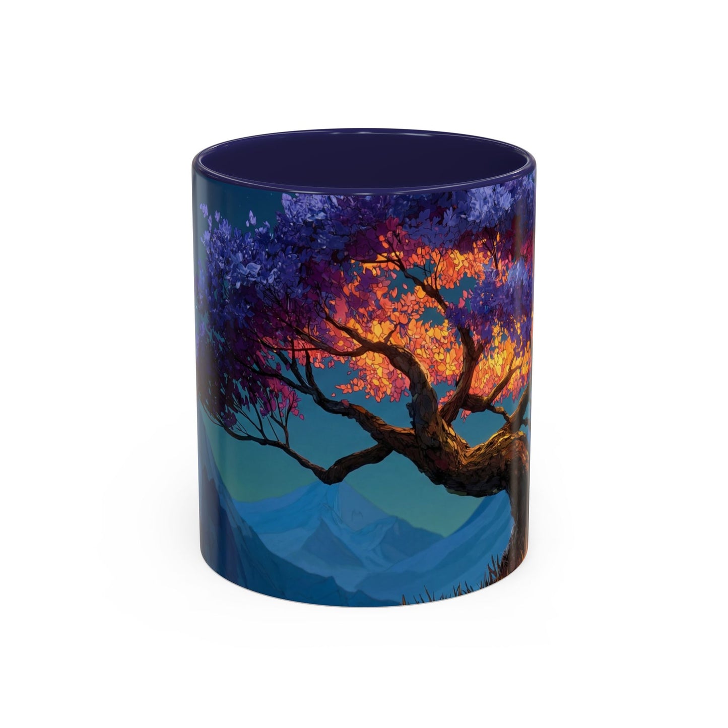 Celestial Tree Accent Coffee Mug (11, 15oz) – Twilight Bloom Dreamscape