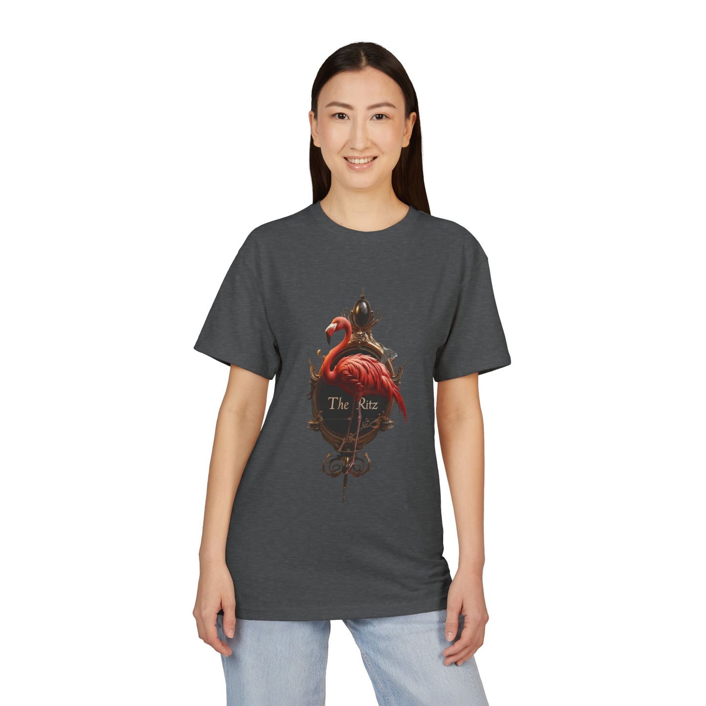 Velvet Flamingo Clock T-Shirt – Antique Ritz Signage Graphic
