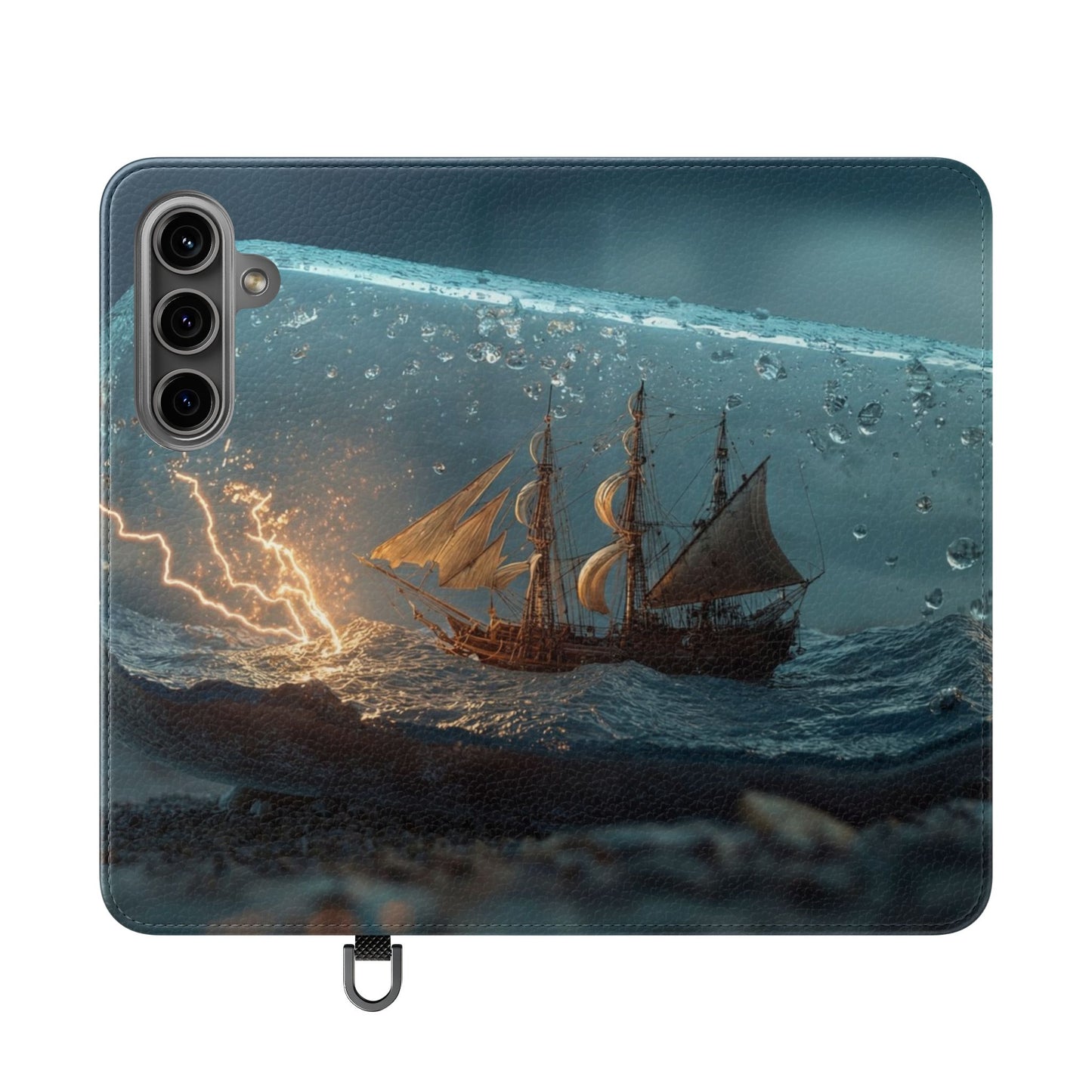 Storm-Struck Galleon Flip Cases – Lightning Inside Glass Bottle