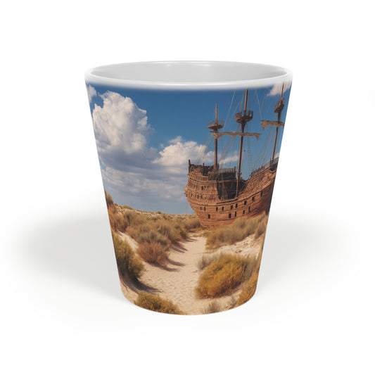 Shipwreck Sentinel Latte Mug, 12oz – Dunescape Guardian Vessel