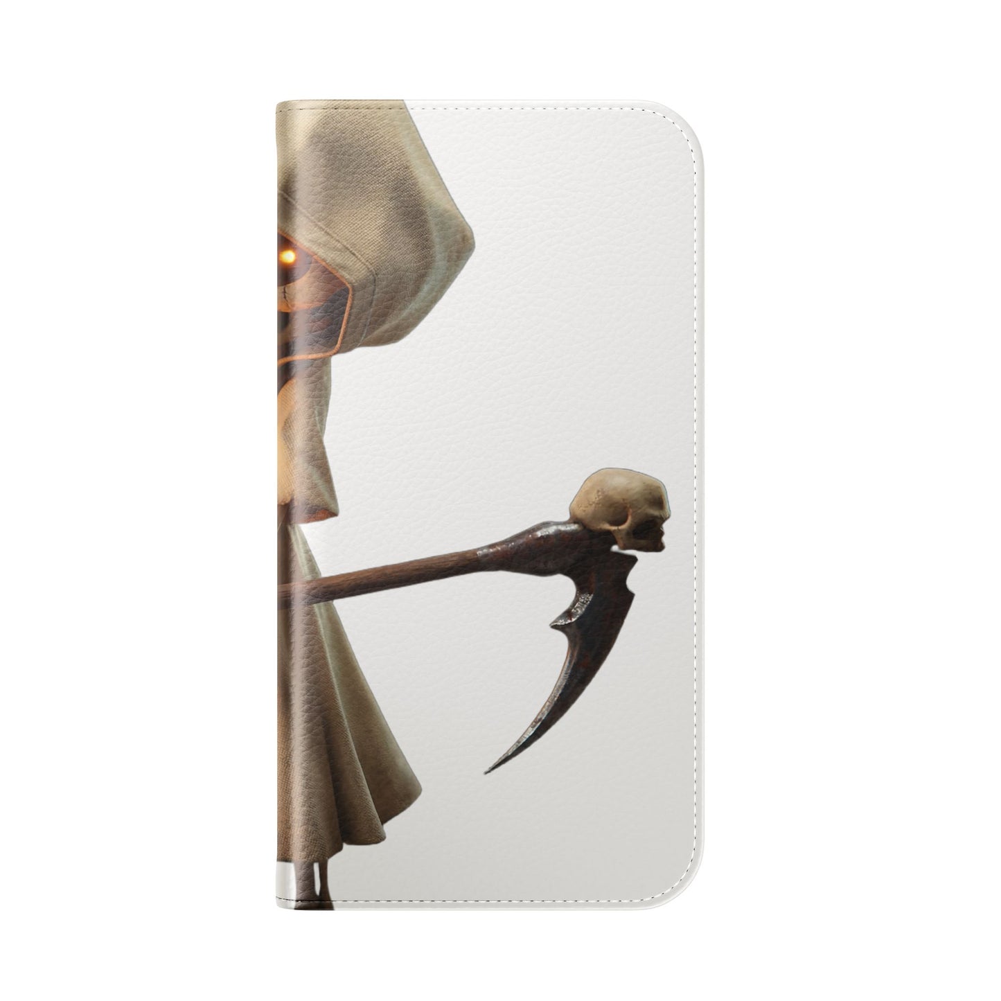 Lantern-Bearing Sentinel Flip Cases – Hooded Guardian with Scythe and Warm Glow