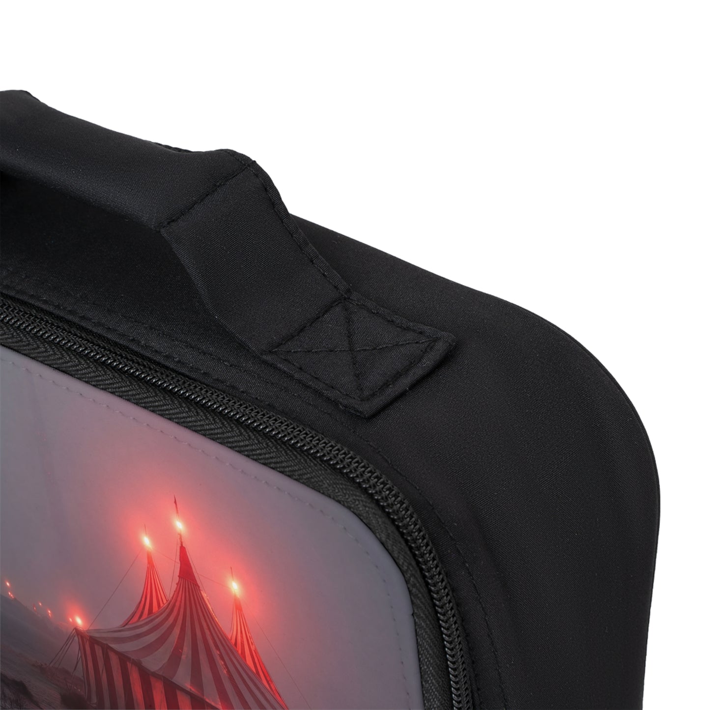 Fogbound Circus Tent Lunch Bag – Crimson Light on the Marsh