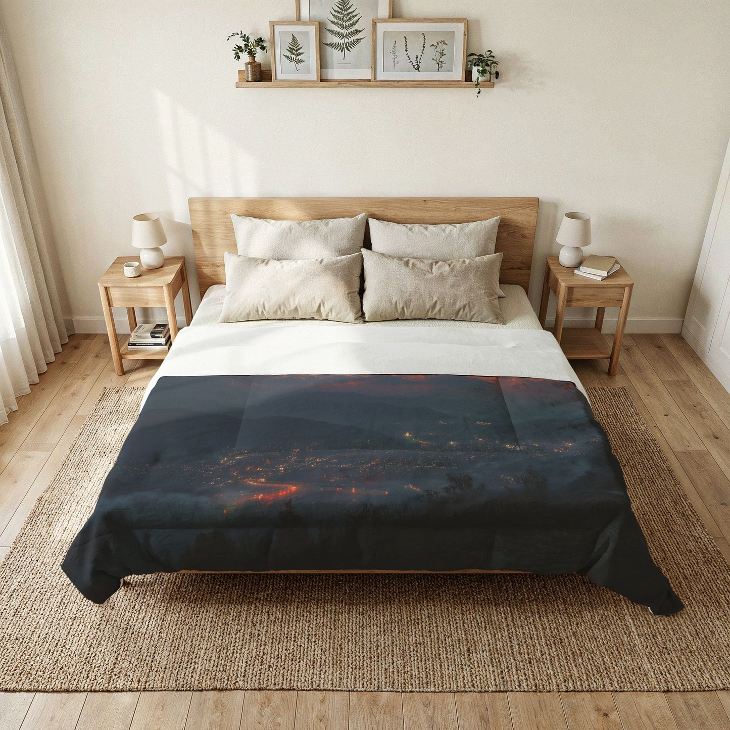 Meteor Over Mountain City Comforter – Twilight Trail and Canyon Lights Blanket