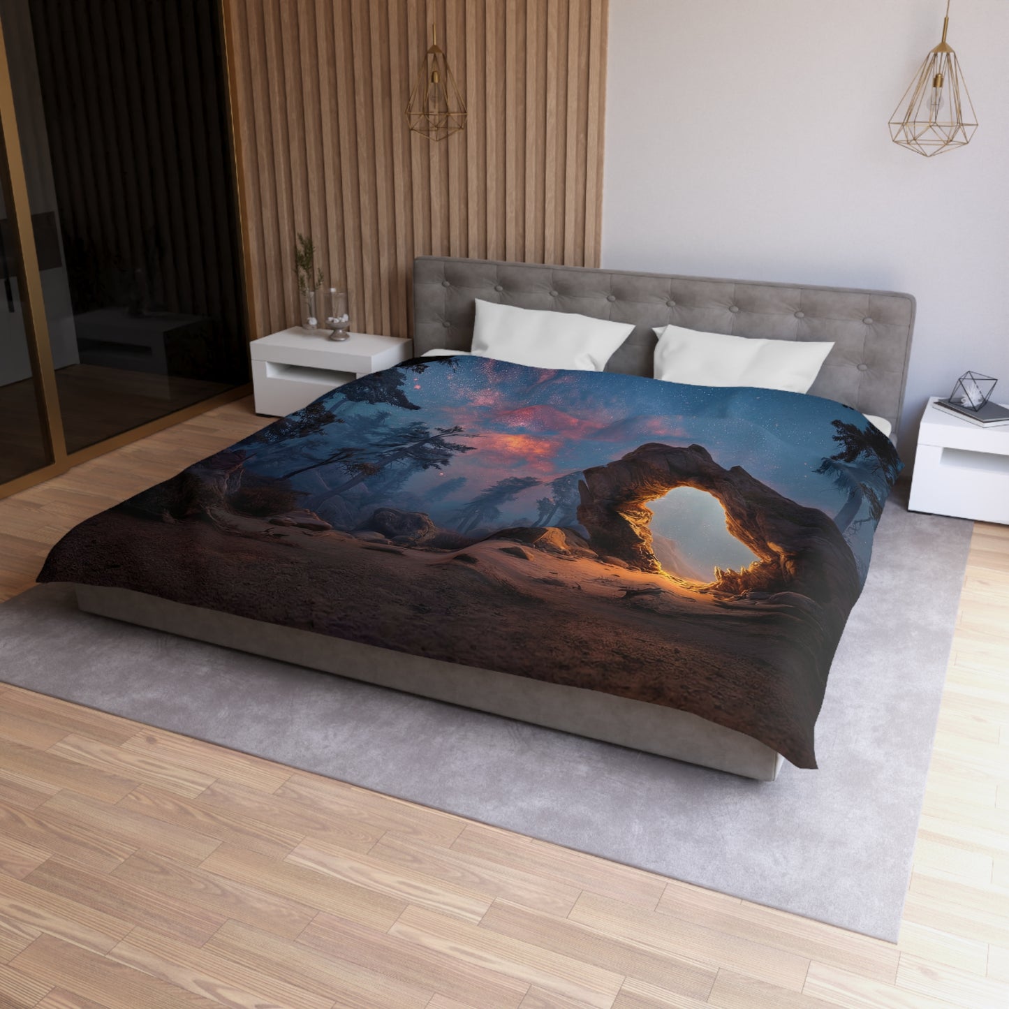 Celestial Archway Microfiber Duvet Cover – Gateway to the Milky Way