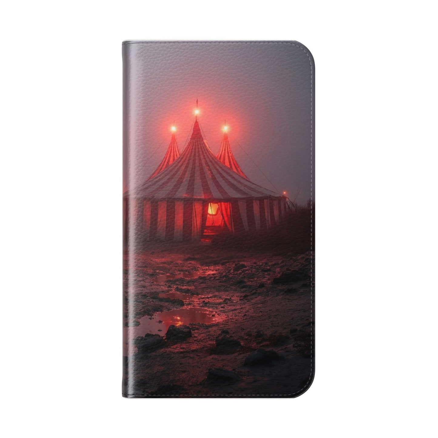 Crimson Circus Tent Flip Cases – Misty Coastside Lantern Scene