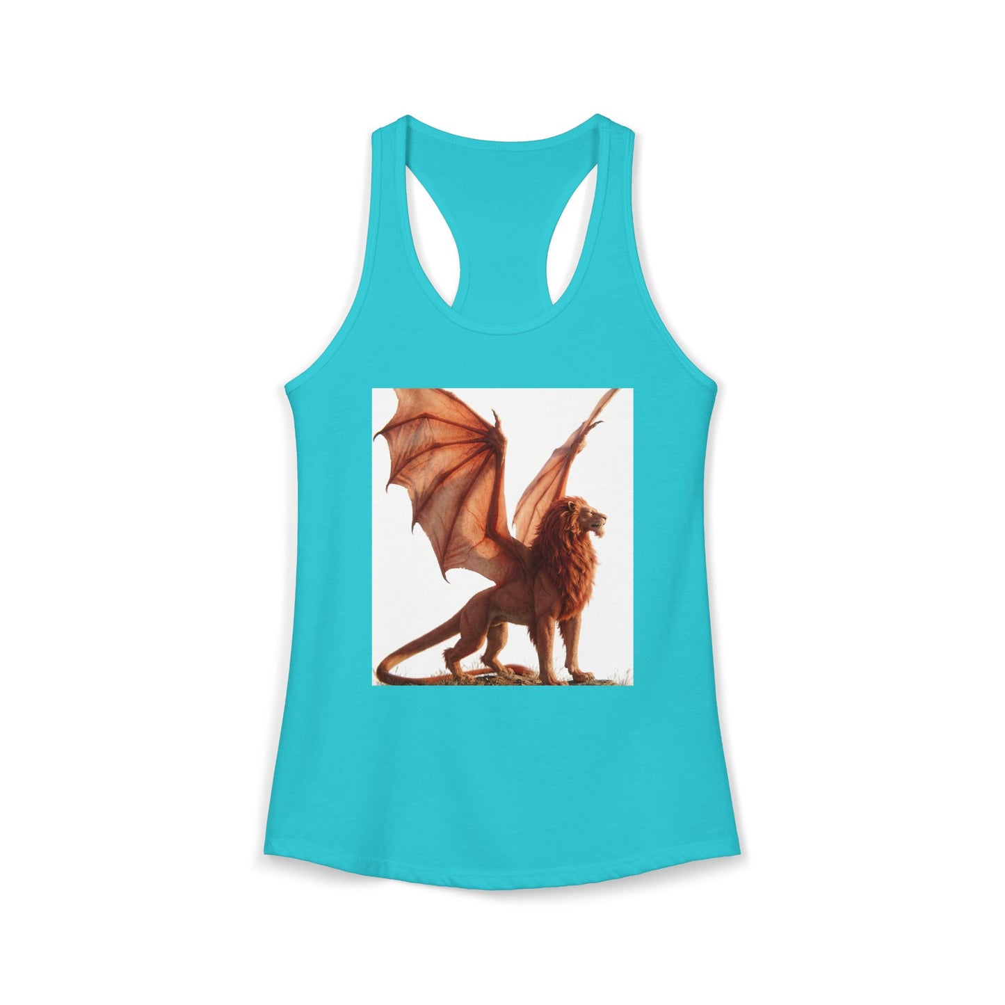 Winged Lion Sentinel Tank – Golden Mane Guardian Racerback