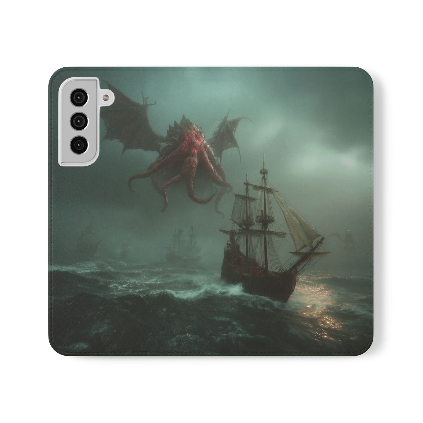 Leviathan Dragon Flip Cases – Crimson Sentinel at Sea