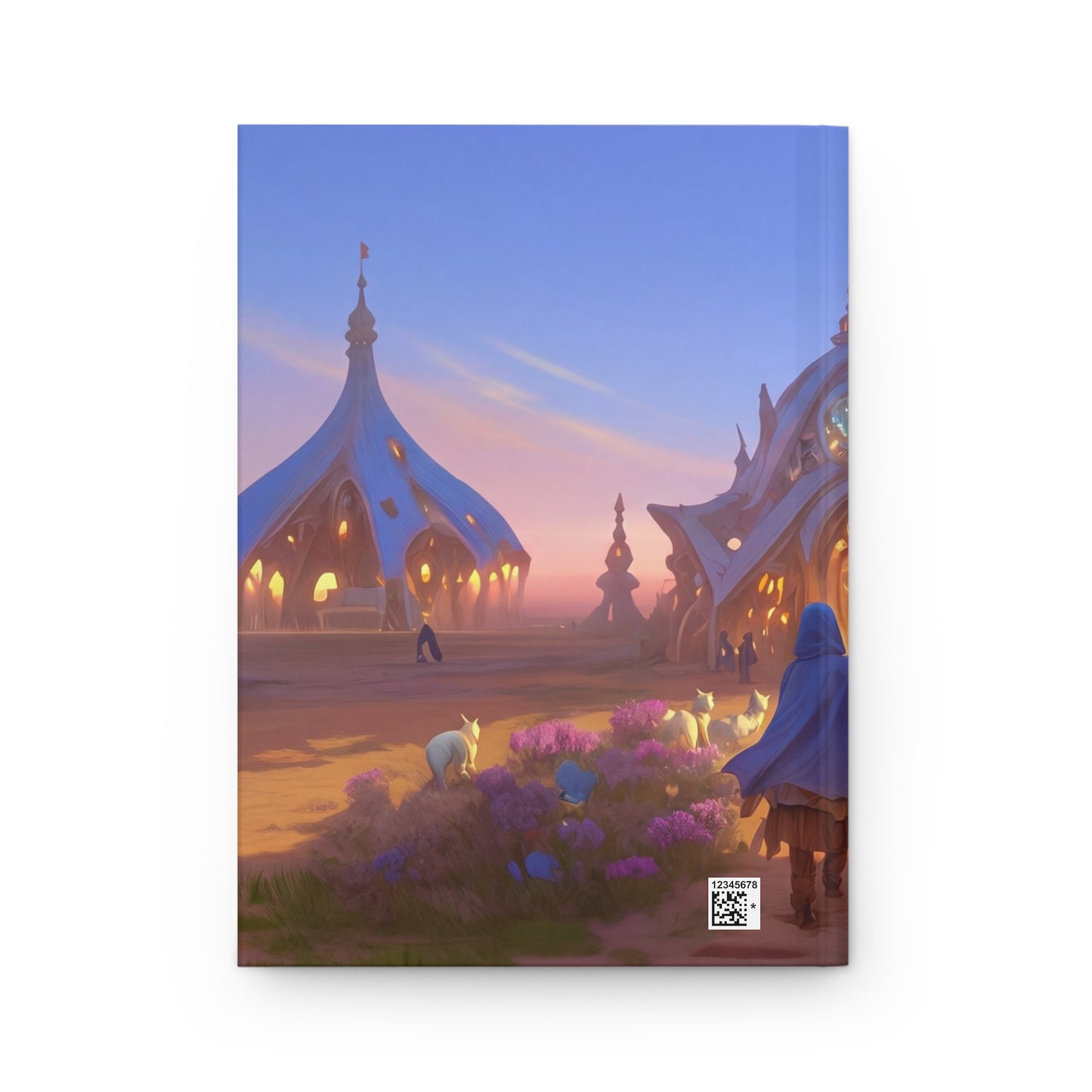 Twilight Cityscape Hardcover Journal Matte – Guided by Warm Light Through Dreaming Towers