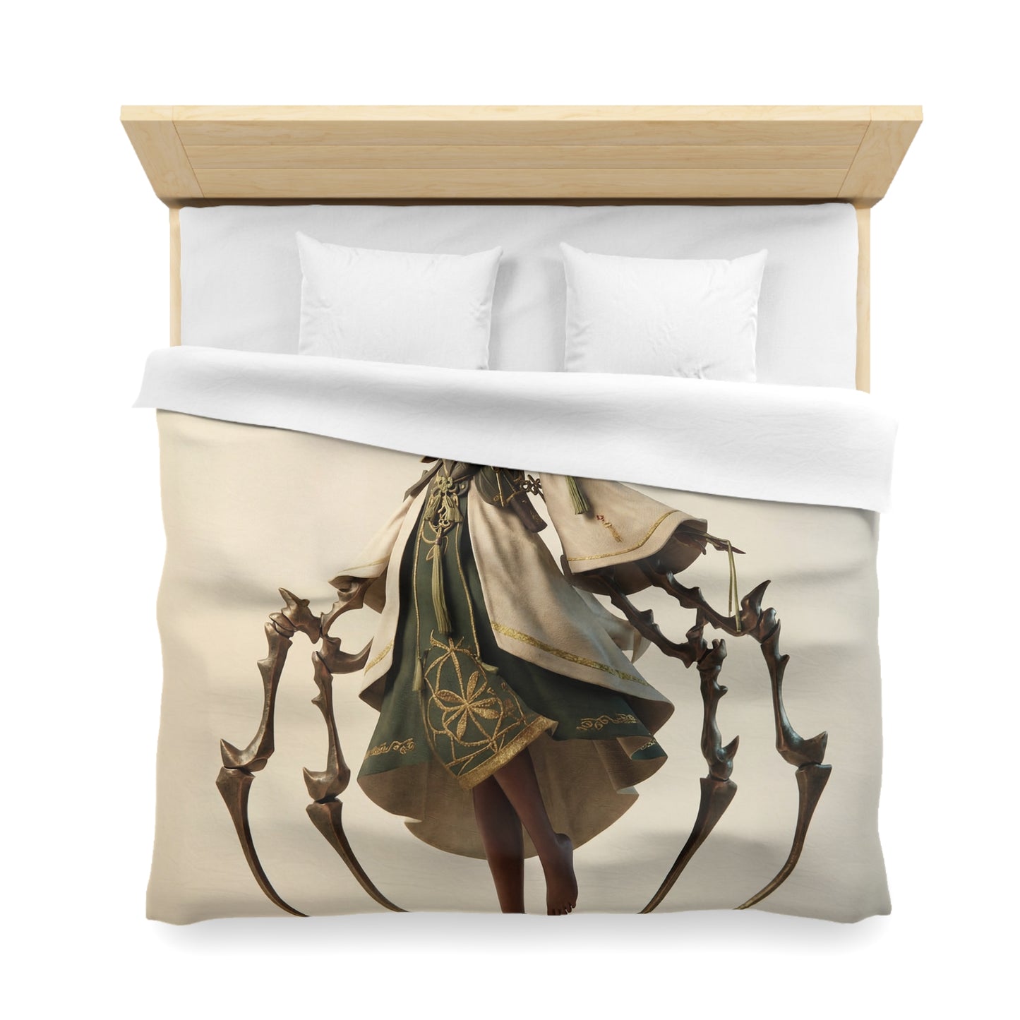 Moonlit Weaver Duvet Cover – Suspended in Bronze and Bloom