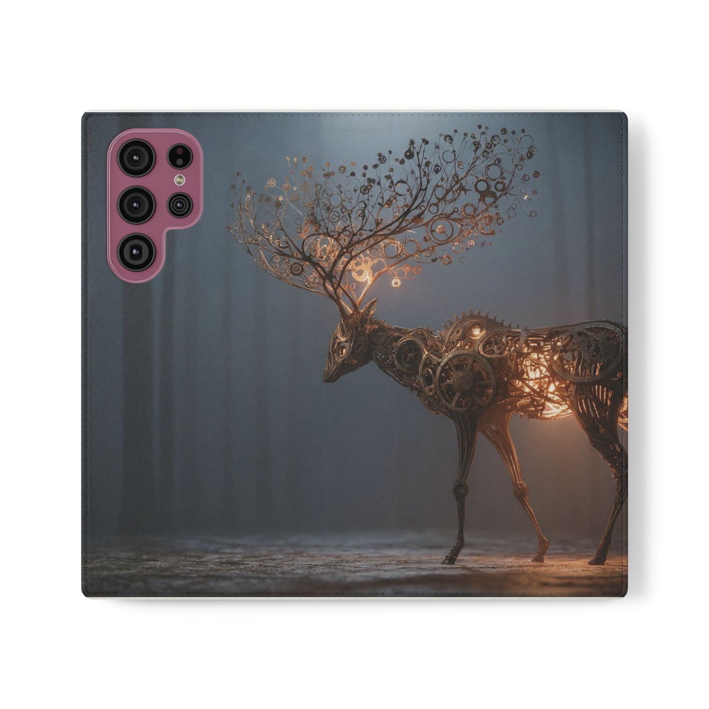Mechanical Deer Flip Cases – Gears and Twilight Forest Guardian