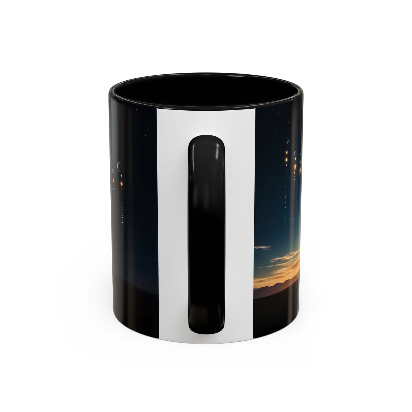 Celestial Pathway Accent Coffee Mug (11, 15oz) – Lone Walker Among Falling Moons