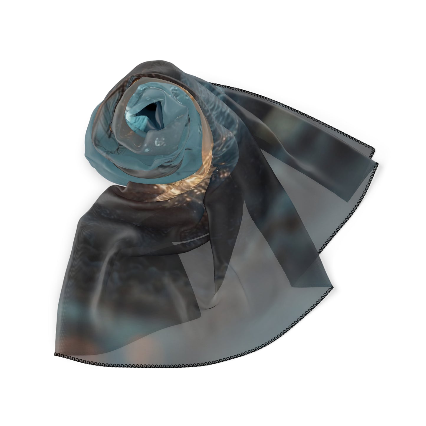 Storm-Sailed Ship in Bottle Poly Scarf – Captured Gale on a Glass Sea