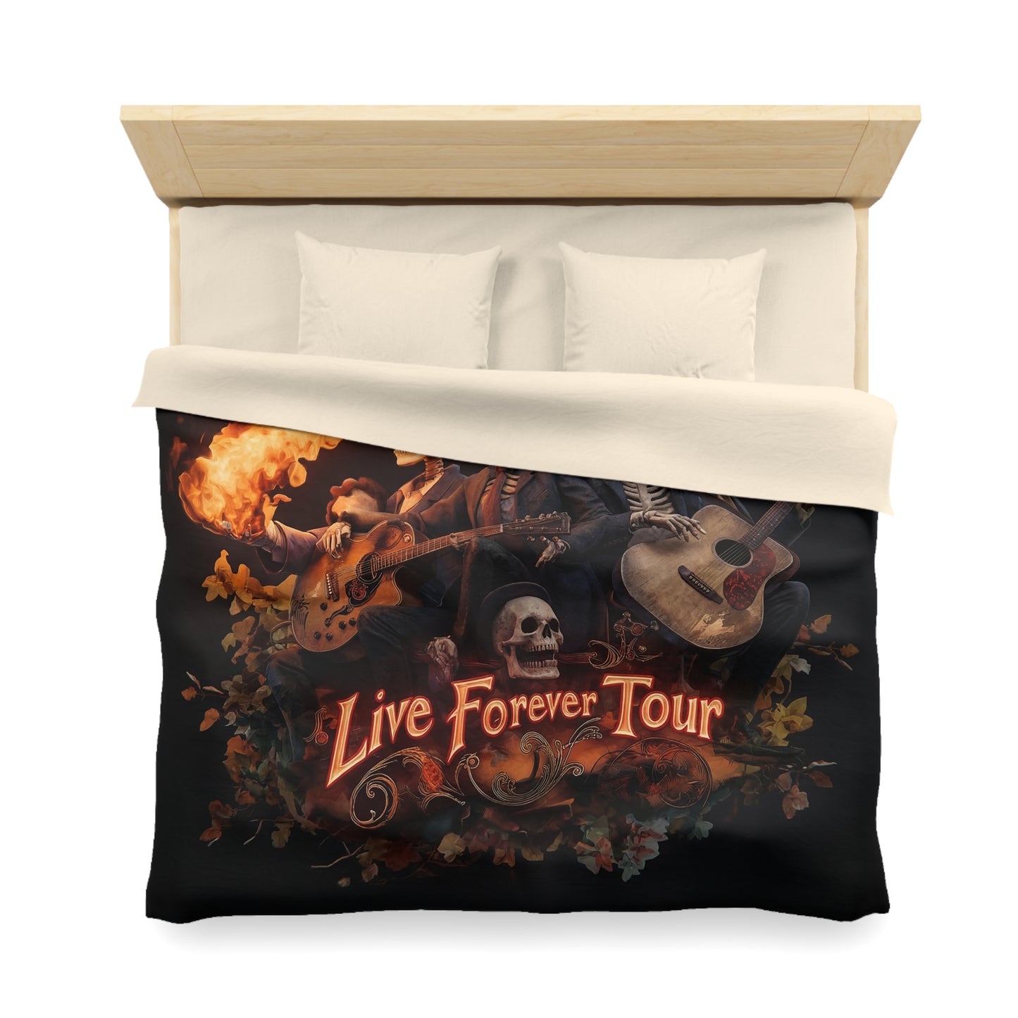 Skeleton Band Duvet Cover – Live Forever Tour Flame Performance