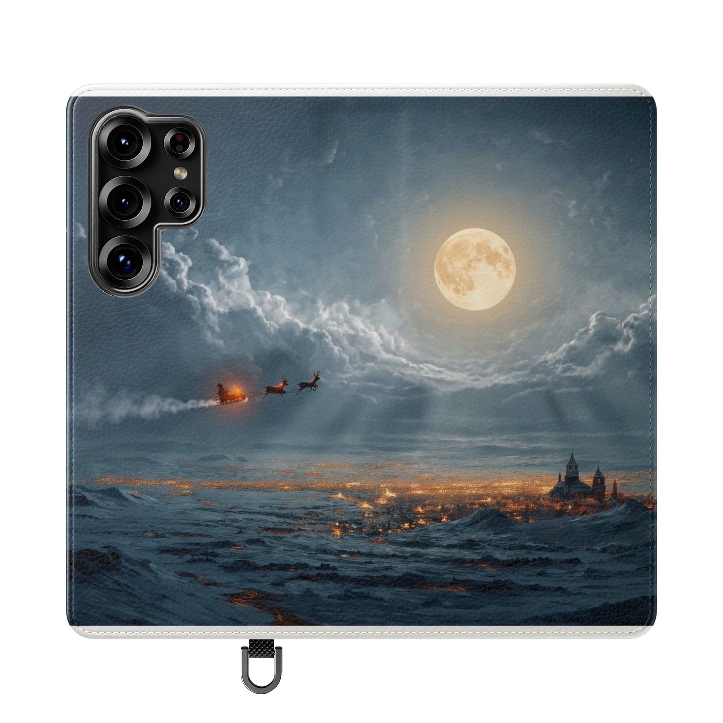 Moonlit Sleigh Flip Cases – Northern Lights Winter Journey
