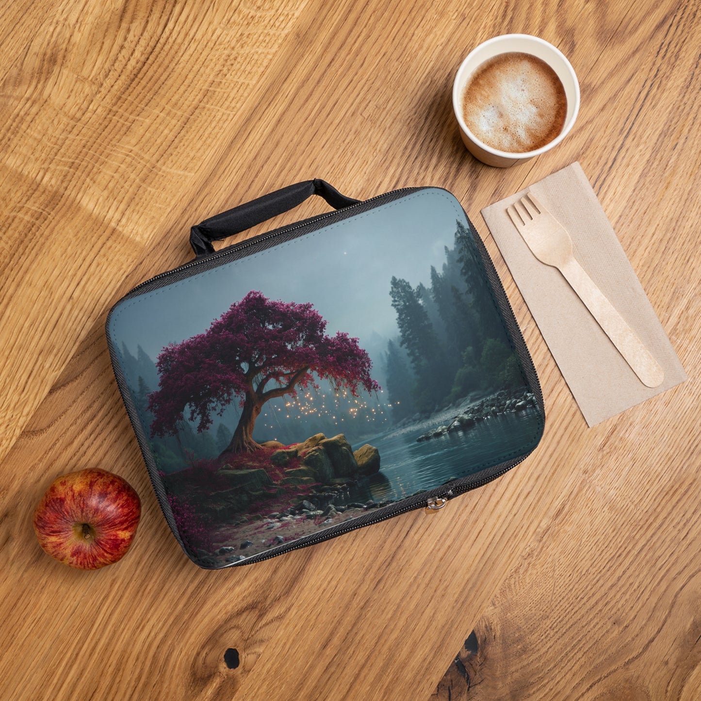 Twilight Bloom Tree Lunch Bag – Where Magic Drifts on River Mist