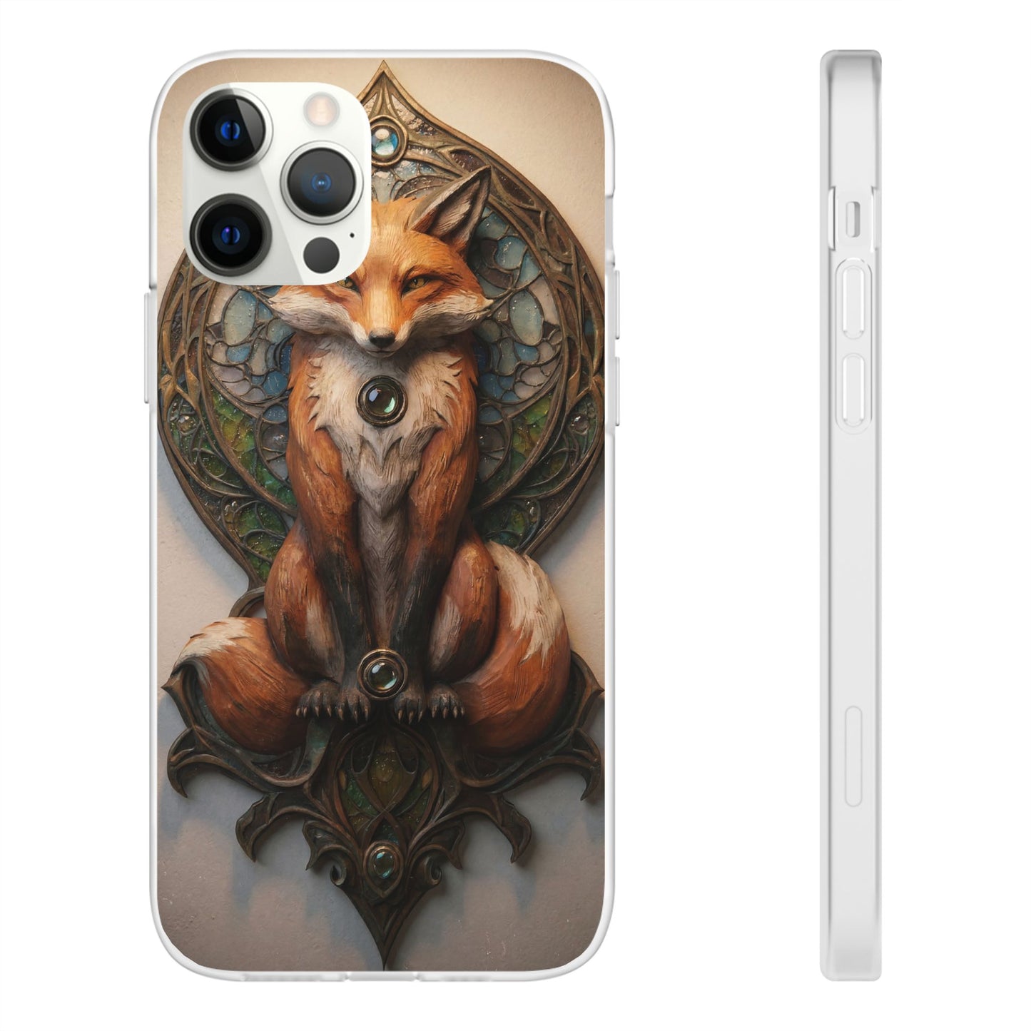 Fox Sentinel Flexi Cases – Amber Glow Through Stained Glass