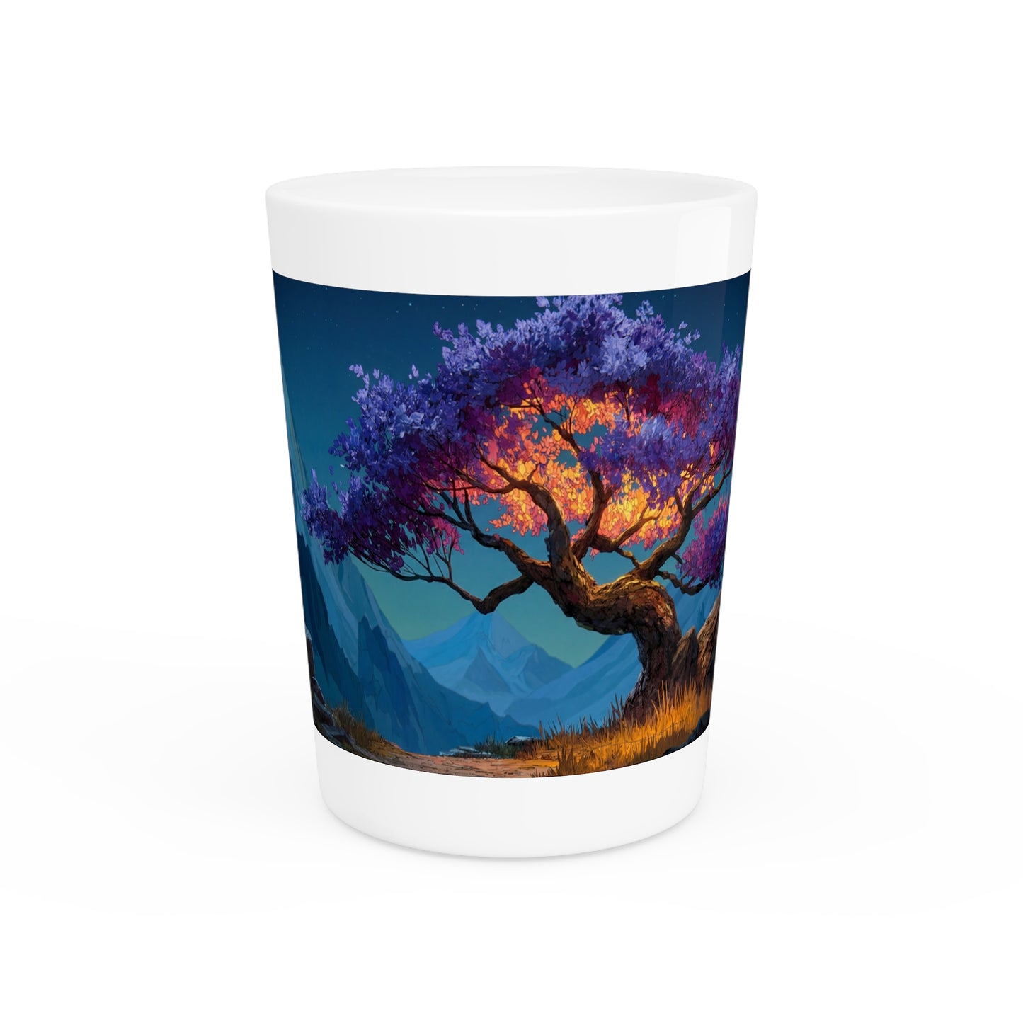 Celestial Tree Shot Glass – Twilight Bloom Dreamscape