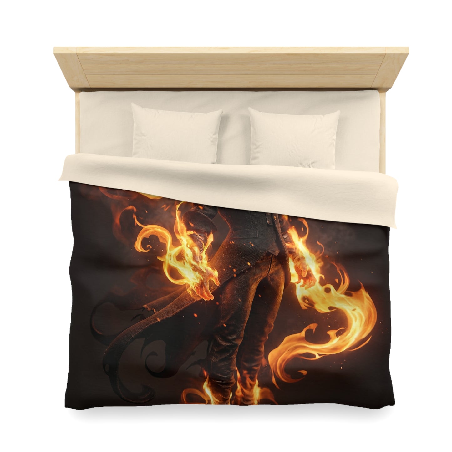 Flame-Weaver Duvet Cover – Sovereign of Ember and Shadow
