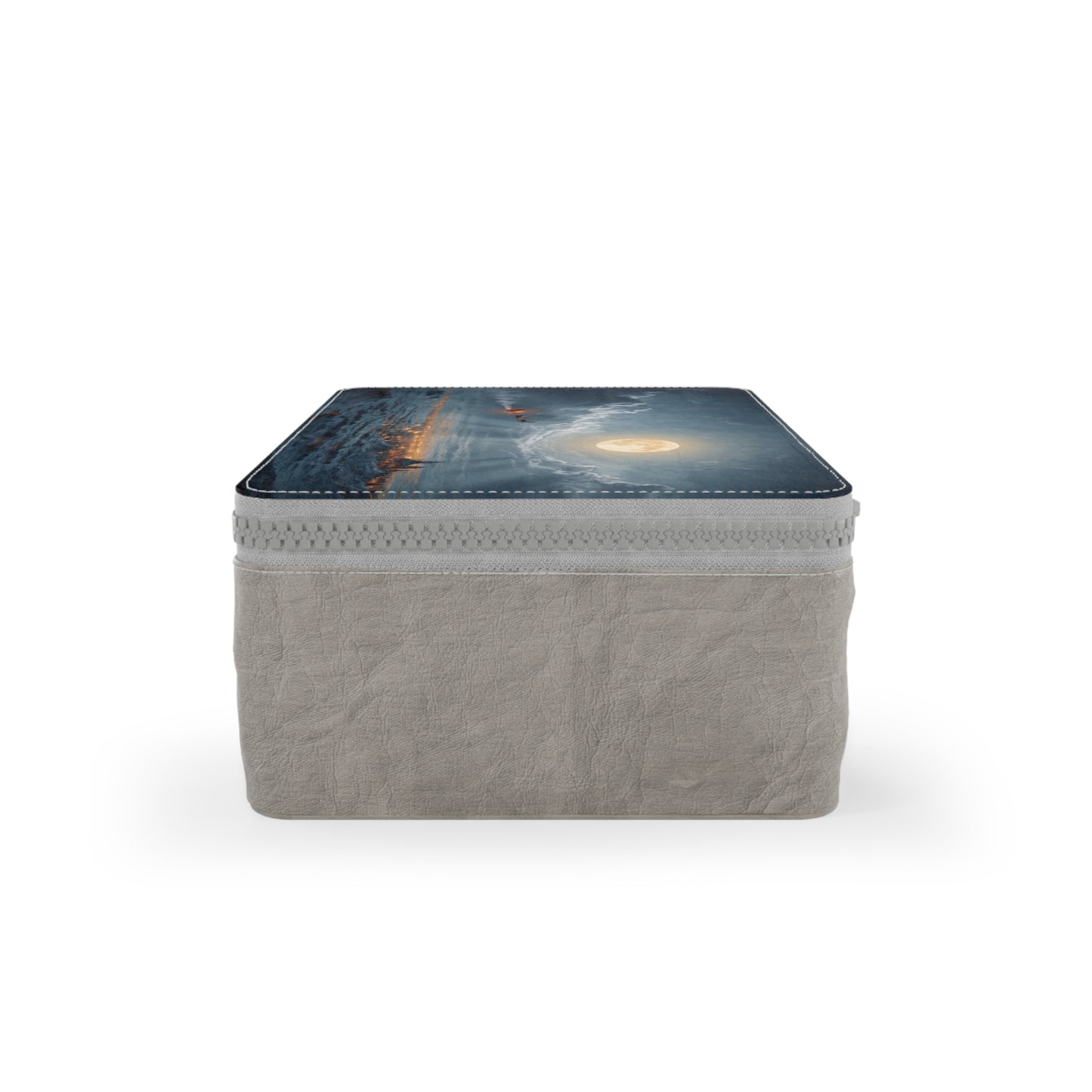 Midnight Sleigh Ride Paper Lunch Bag – Frostbound City Beneath the Full Moon
