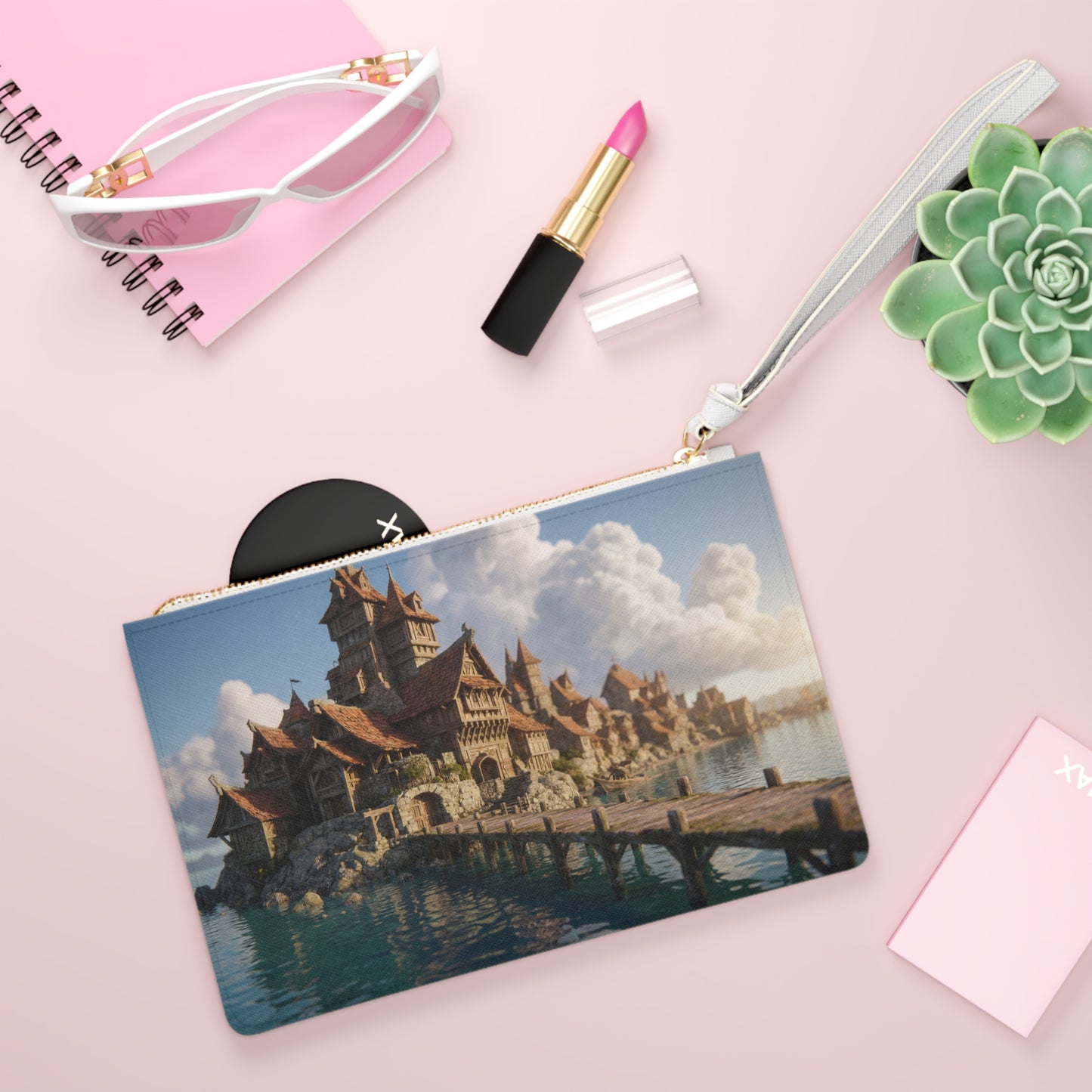 Seafarer’s Cove Clutch Bag – Sunset Harbor Dreamscape