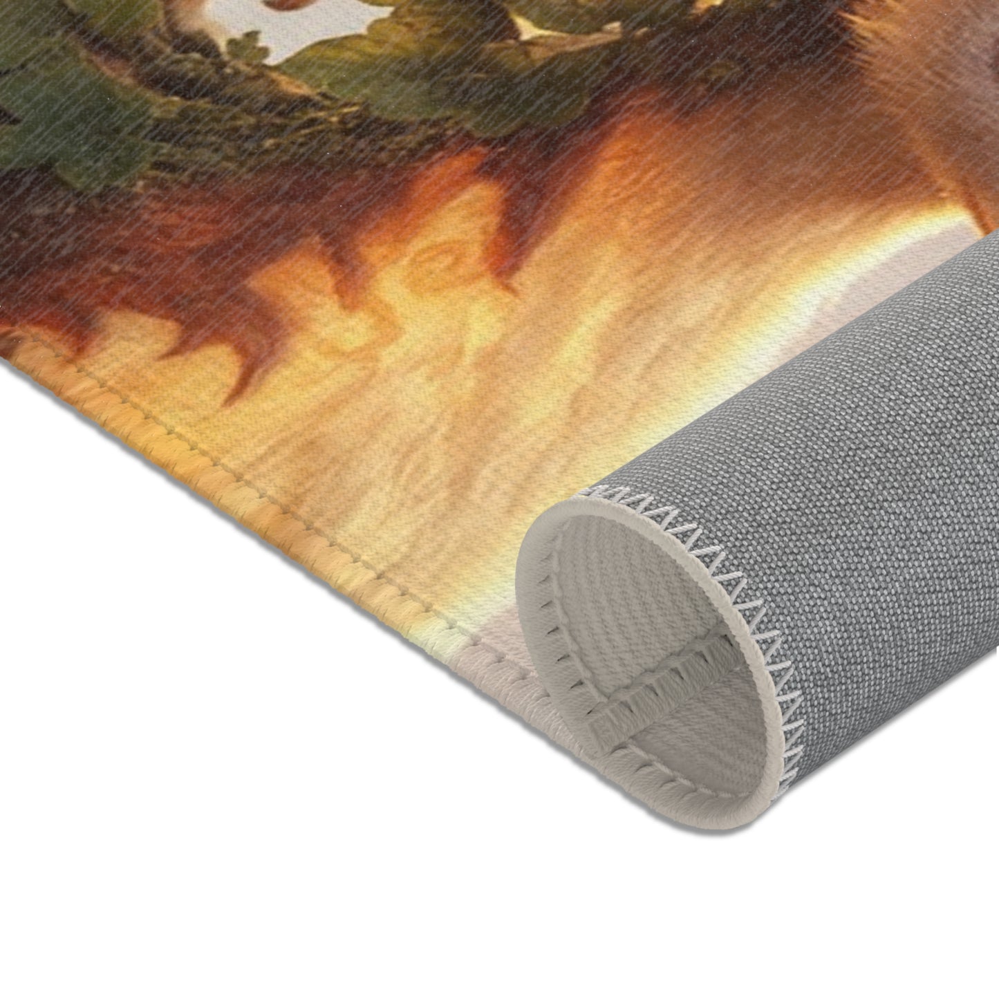 Whimsical Lantern Arch Rug – Golden Twilight Guardian