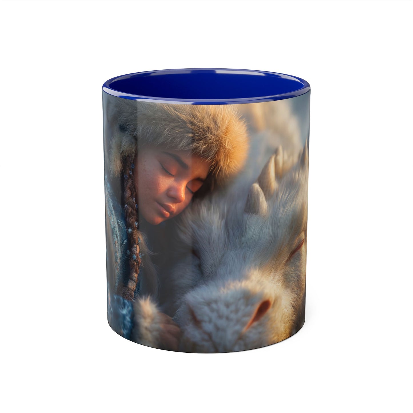Whispering Guardian Accent Mugs, 11oz – Snowy Dragon & Sleepy Sentinel