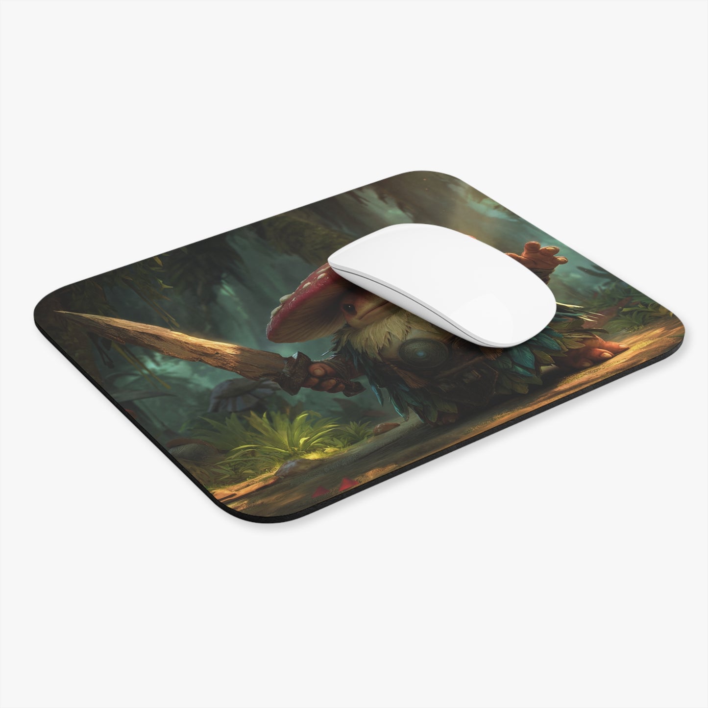 Mushroom Knight Mouse Pad (Rectangle) – Sunlit Jungle Sentinel