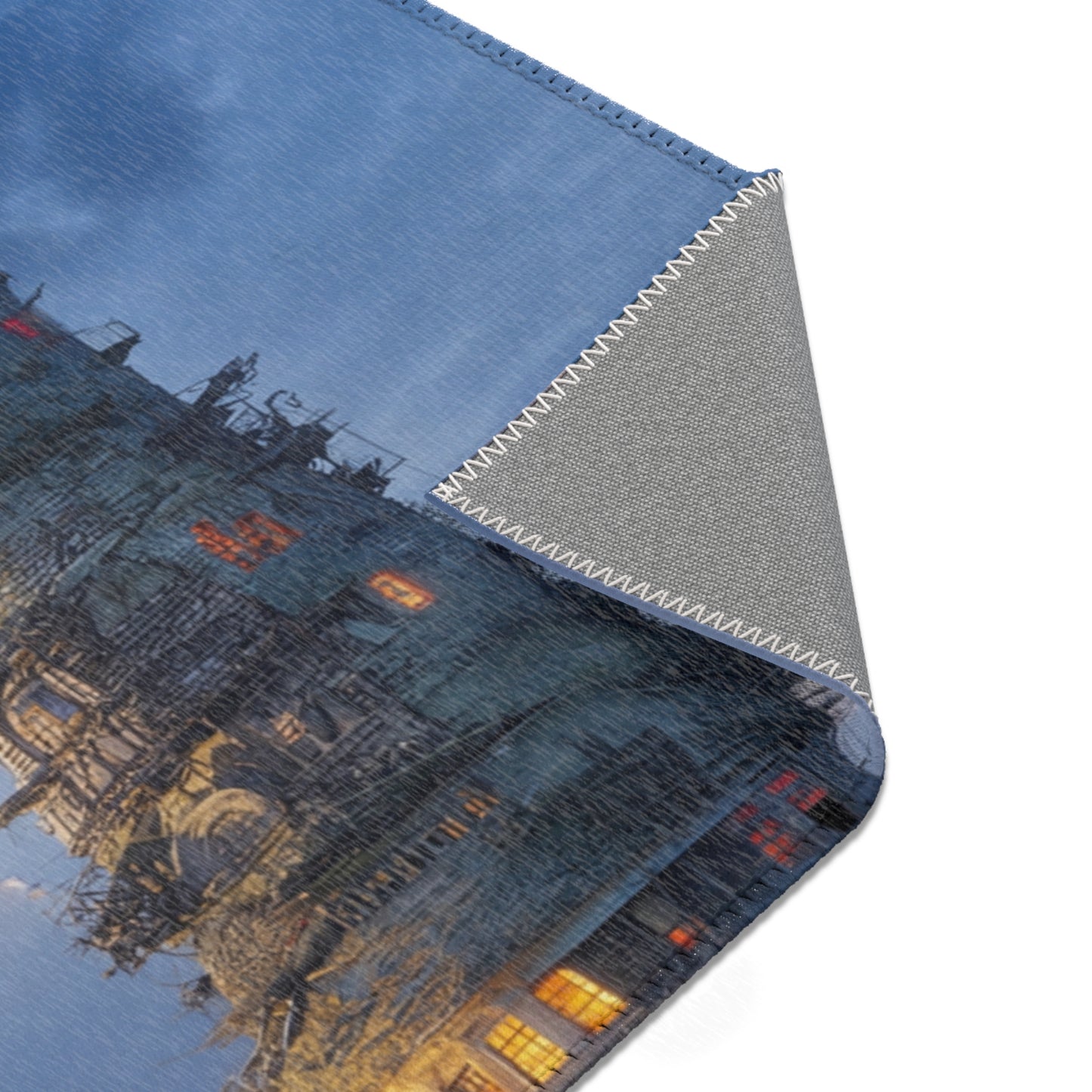 Aerial Lighthouse Area Rug – Twilight Skywatcher Dreamscape
