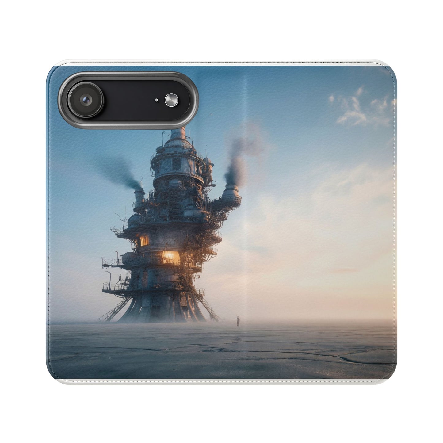 Steam-Stack Tower Flip Cases – Industrial Dawn Sentinel